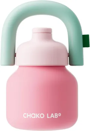 Water Bottle with Straw and Carry Handle | Wide Mouth vacuum insulated stainless steel Metal Thermos Bottles | Reusable, leak-proof and BPA-free | 33oz(Pink&Red)