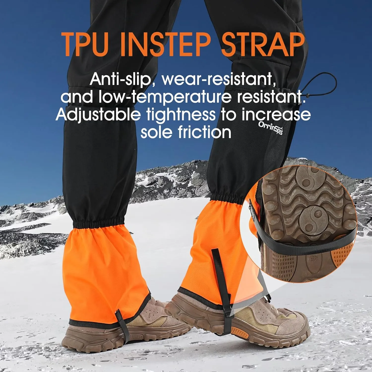 Waterproof Adjustable Leg Gaiters for Men and Women Snow Boot Gaiters for Hiking in Hunting Sand and Mud Mountain Climbing or Snowshoeing