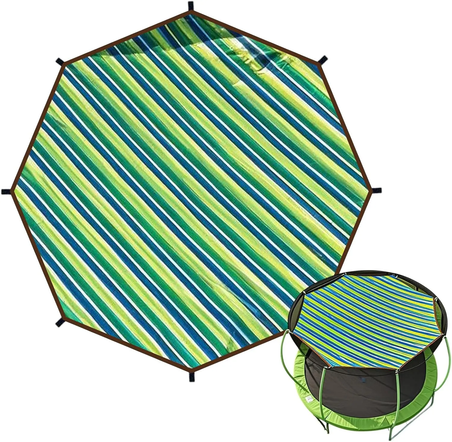 Waterproof UV Protection Trampoline Tent Cover | Trampoline Sunshade, Tear Resistant Tent, 12ft 14ft Soft Outdoor Sun Protection Cover, Outdoor Backyard Garden Use, All Season Protection