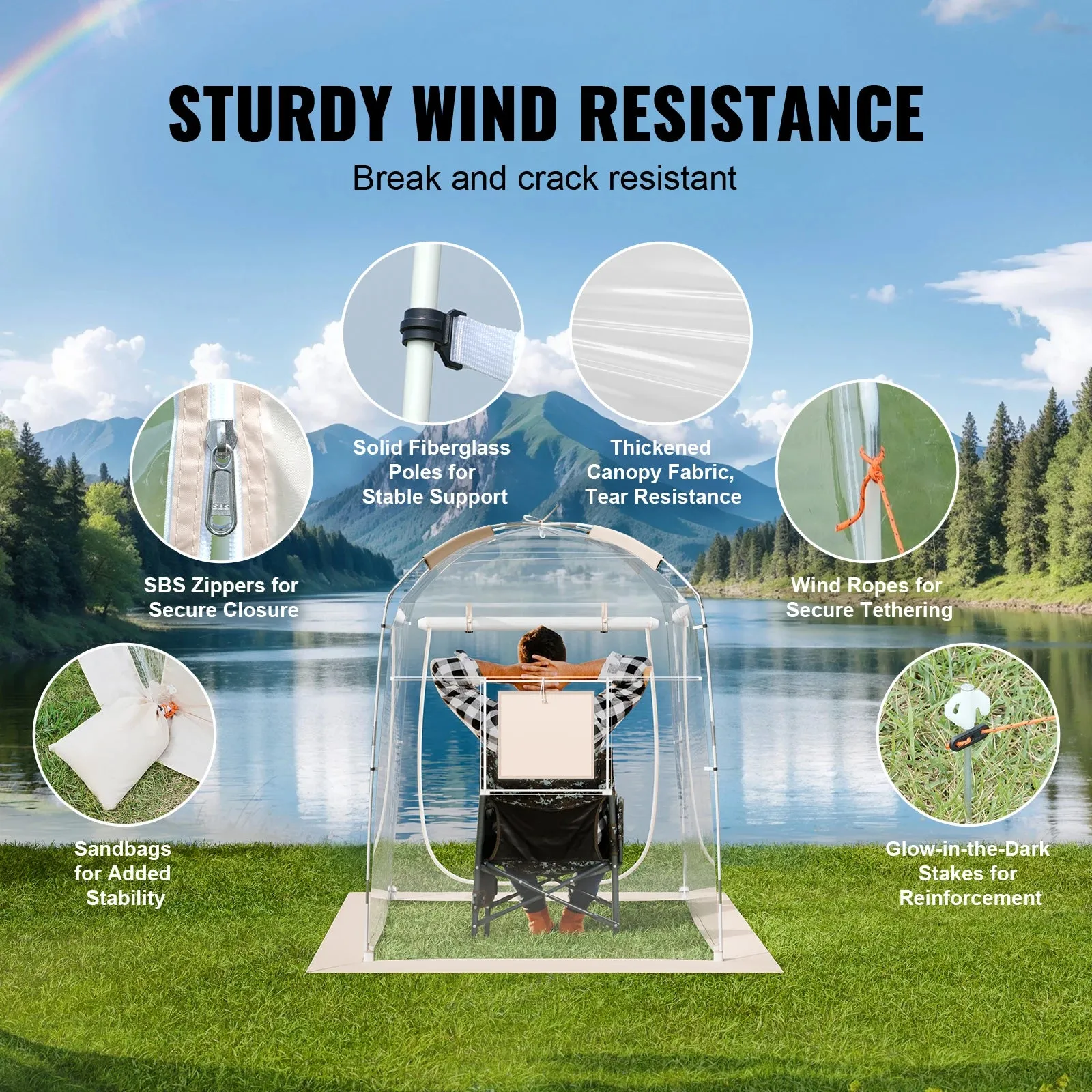 Weatherproof Instant Bubble Clear View Tent Shelter For Sporting