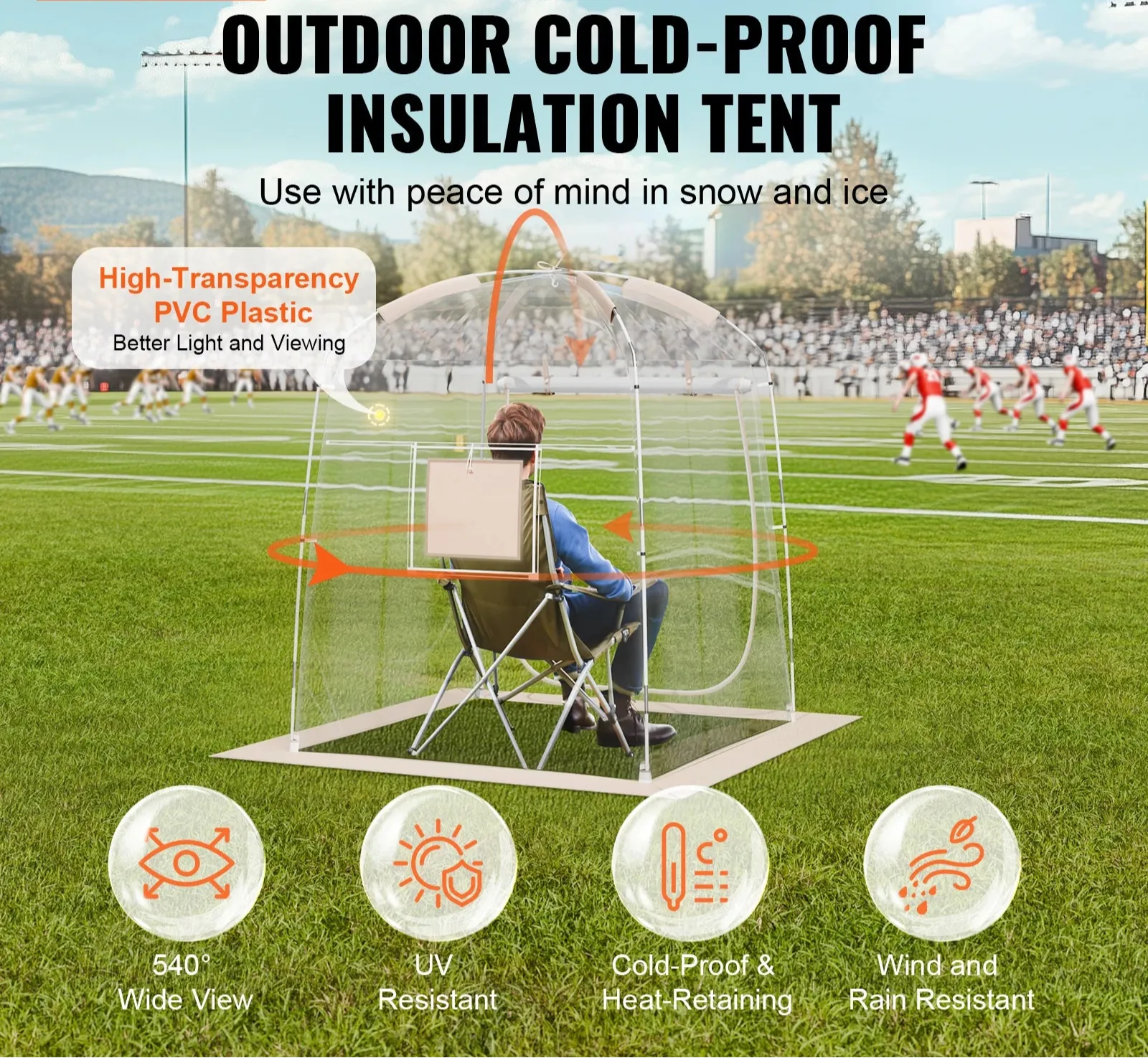 Weatherproof Instant Bubble Clear View Tent Shelter For Sporting