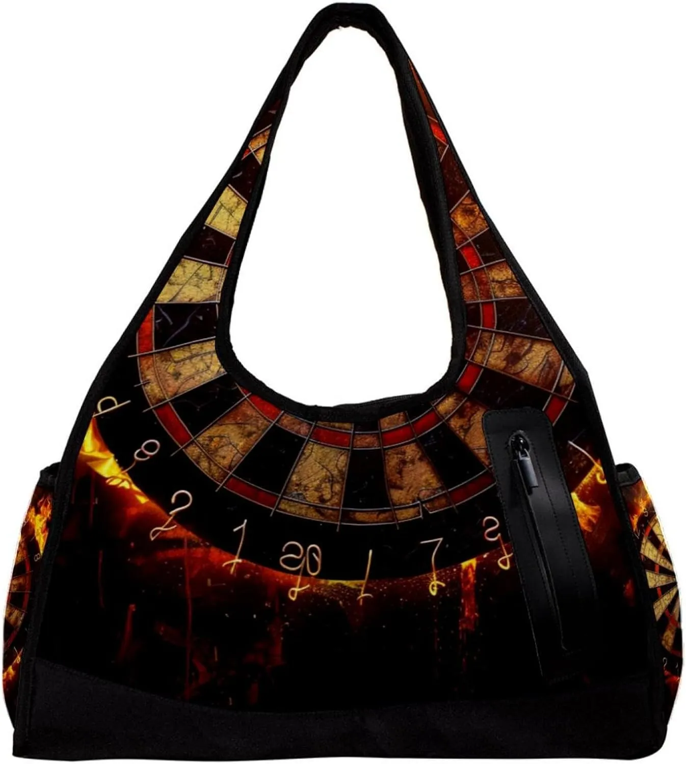 Weekender Travel Bag,Small Gym Bag,Dart Board and Fire,Gym Duffle Bag