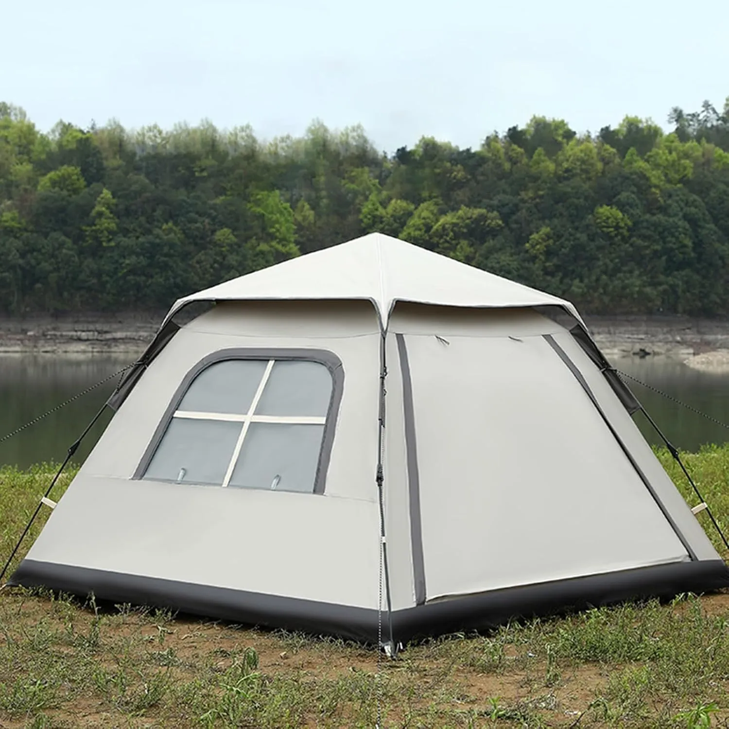 WHYATT Camping Tent, 4 Person Tent，Backpacking Tent, Included Rainfly Blocks Wind & Rain, Tent for Camping, Festivals, Backyard