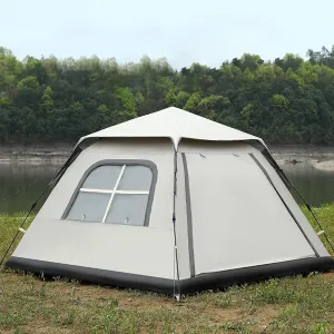 WHYATT Camping Tent, 4 Person Tent，Backpacking Tent, Included Rainfly Blocks Wind & Rain, Tent for Camping, Festivals, Backyard