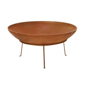WILDTRAK Rust Effect Steel Fire Pit with Stand 40cm