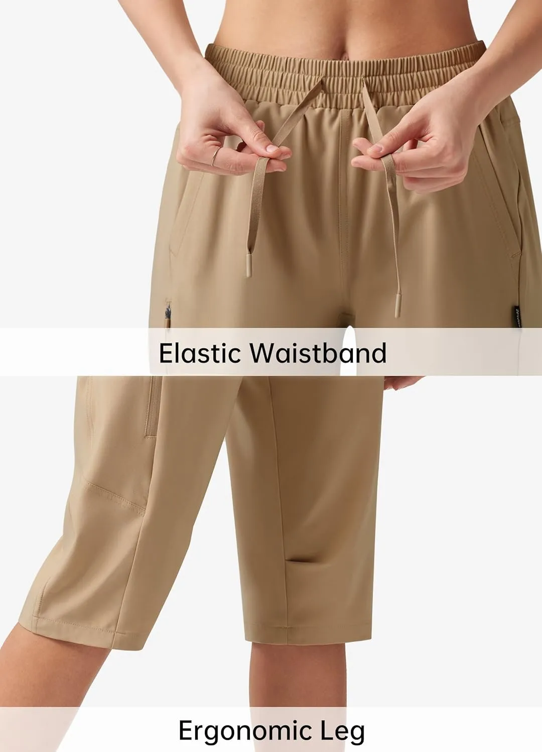 Willit Womens 15" Long Shorts Below Knee Length Capri Hiking Cargo Lightweight Quick Dry Water Resistant Zipper Pocket