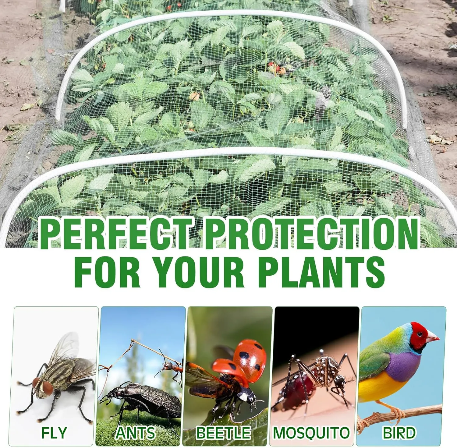 Windyun 3 Pack Garden Mesh Netting Mosquito Netting Fruit Tree Netting Insect Bug Netting Bug Netting for Garden Protection Ultra Fine Plant Netting(10 x 33 ft,White)