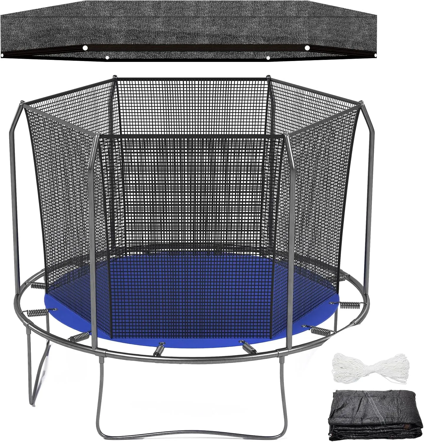 Windyun Trampoline Cover Black Sunshade Tent Top Cover for Round Trampoline Outdoor Sports Accessories, Tent Only