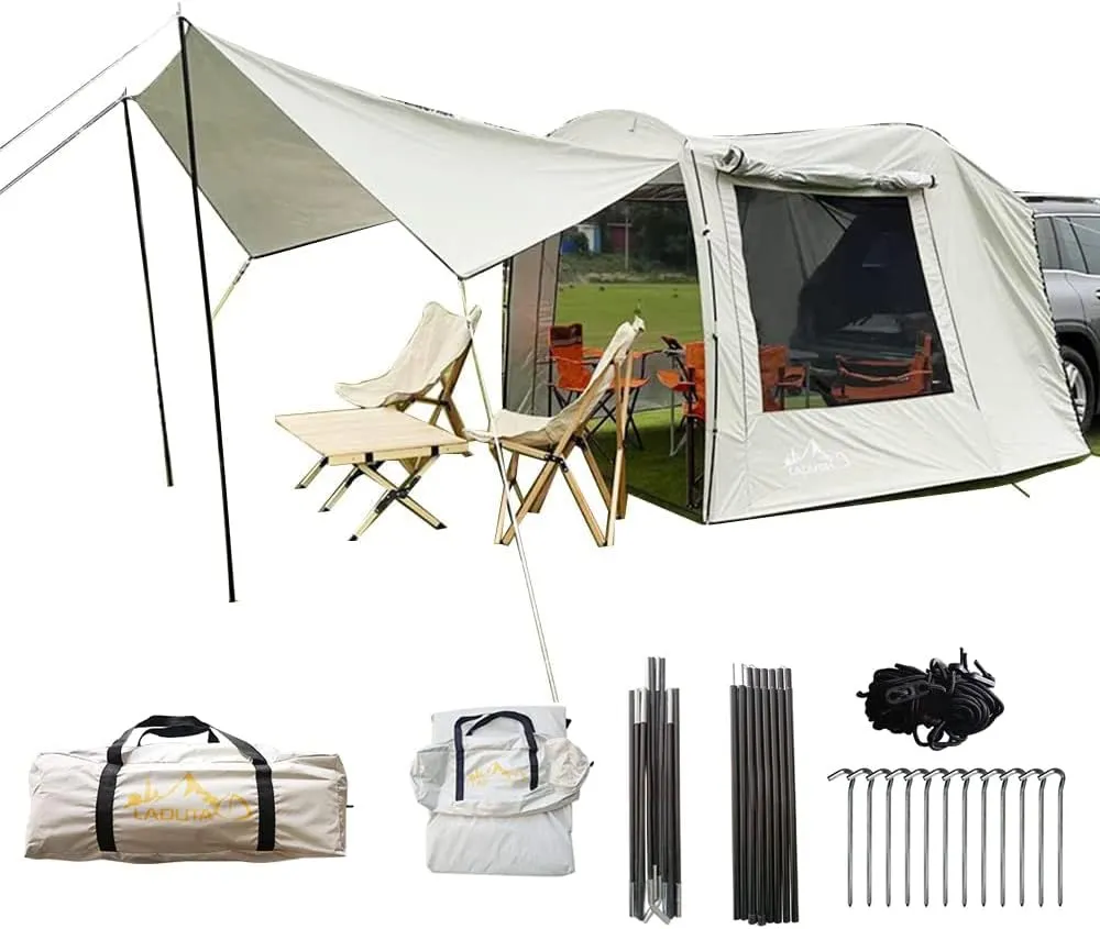 WINTENT Versatile Car Tent SUV Tailgate Attachement Tent Rainfly Screen Room for Camping （15.9 x 7.9 x 6.4ft） (Ranifly)