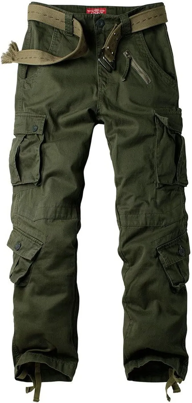 Women's Cotton Casual Military Army Cargo Combat Work Pants with 8 Pocket