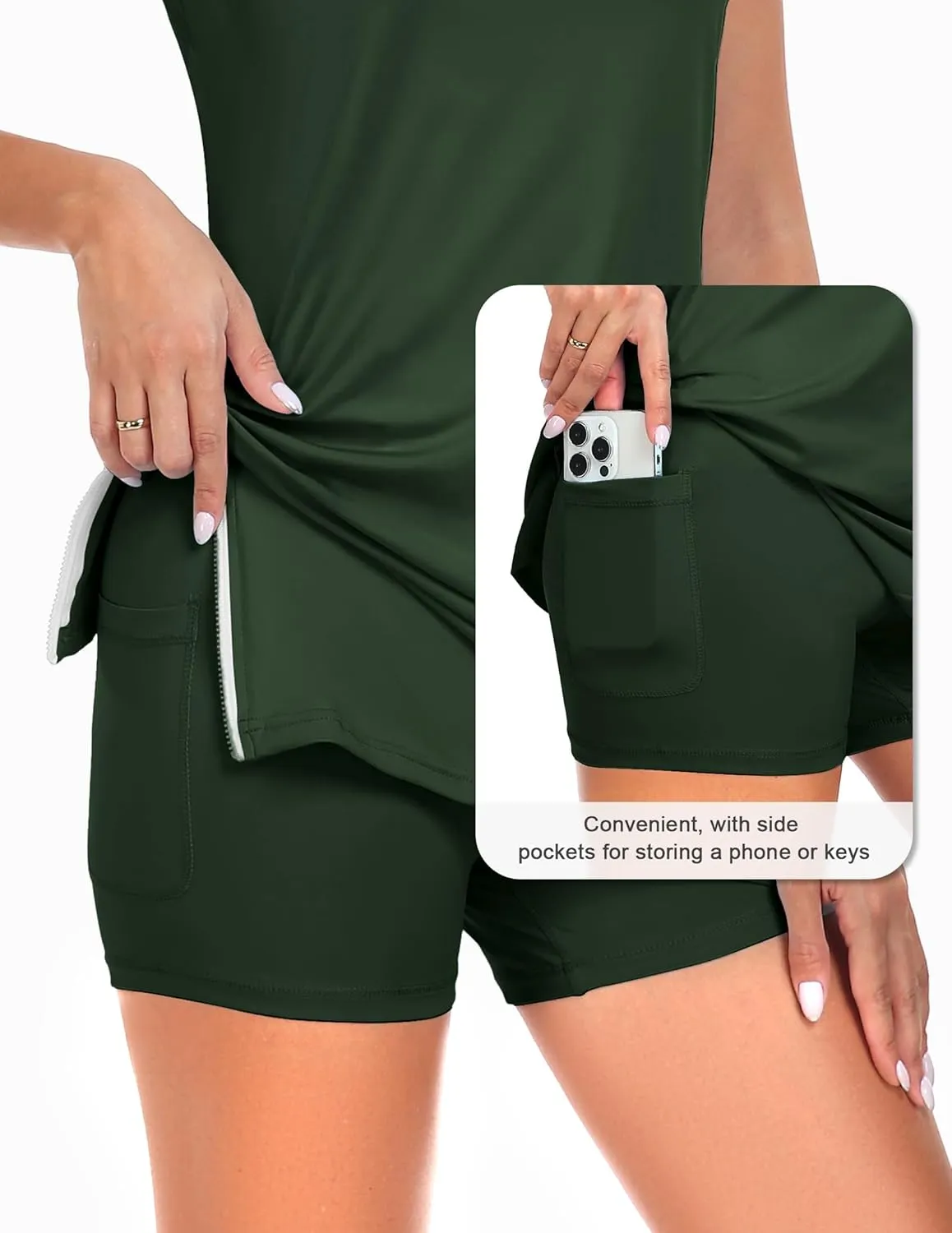 Women's Tennis Golf Dress Outfits Athletic Workout Dress with Shorts and Pocket Sport Dresses