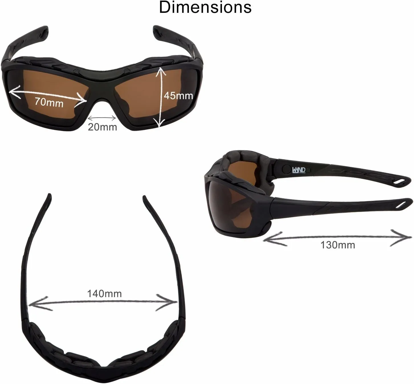 WYND Blocker Polarized Riding Sunglasses Extreme Sports Wrap Motorcycle Glasses