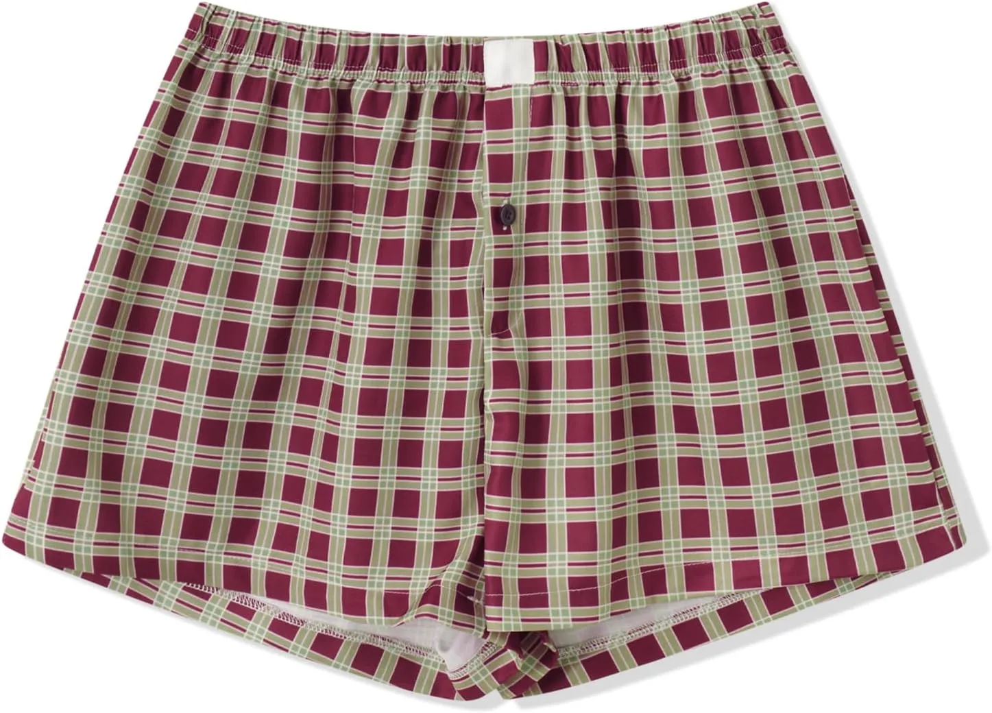 Y2k Women Gingham Boxer Shorts Low Rise Micro Pajamas PJ Sleep Short Pants Plaid Sleepwear Sleeping Lounge Bottoms