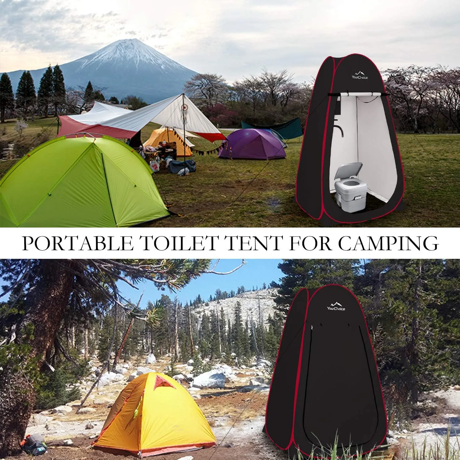 Your Choice XL Pop Up Privacy Shower Tent - Portable Changing Tent for Camping, Beach & Poolside - 82.6" Tall Double Storage Pockets & Carry Bag