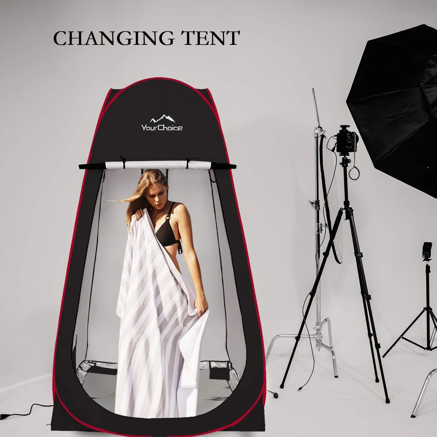 Your Choice XL Pop Up Privacy Shower Tent - Portable Changing Tent for Camping, Beach & Poolside - 82.6" Tall Double Storage Pockets & Carry Bag