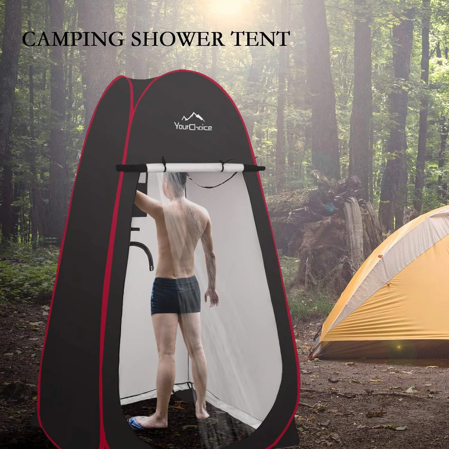 Your Choice XL Pop Up Privacy Shower Tent - Portable Changing Tent for Camping, Beach & Poolside - 82.6" Tall Double Storage Pockets & Carry Bag