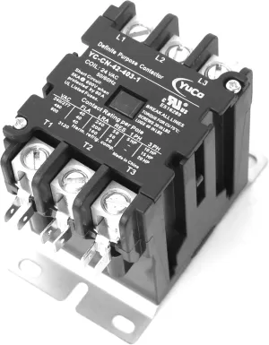 Yuco YC-CN-42-403-1 3-Pole 40-Amp Definite Purpose Contactor 24V Coil fits Siemens Furnas 42CF35AJ