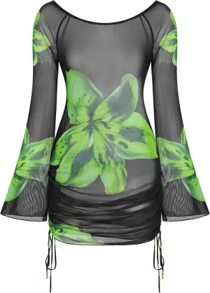 ZAFUL Womens Swimsuit Cover Up Dress Off Shoulder Hollow Coverup Bathing Suit Mesh Swim Beach Dress