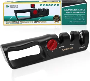 ZenithEdge™ 3in1 Knife Sharpener 7 Adjustable Angles 14-24 Kitchen, Fillet, Pocket, Scissors, Tungsten Steel Ceramic, Non-Slip, Quick Precision Sharpening, Father’s Day Gift, Cooks, Campers, Fishermen