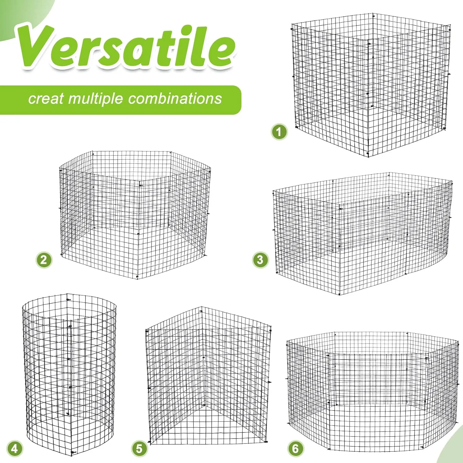 Zubebe 8 Pack Small Wire Plant Protectors Square Plant Protectors from Animals Mesh Cage Chicken Wire Cloche for Shrubs and Vegetables with Ground Stakes and Nylon Ties (12 x 12 Inch)