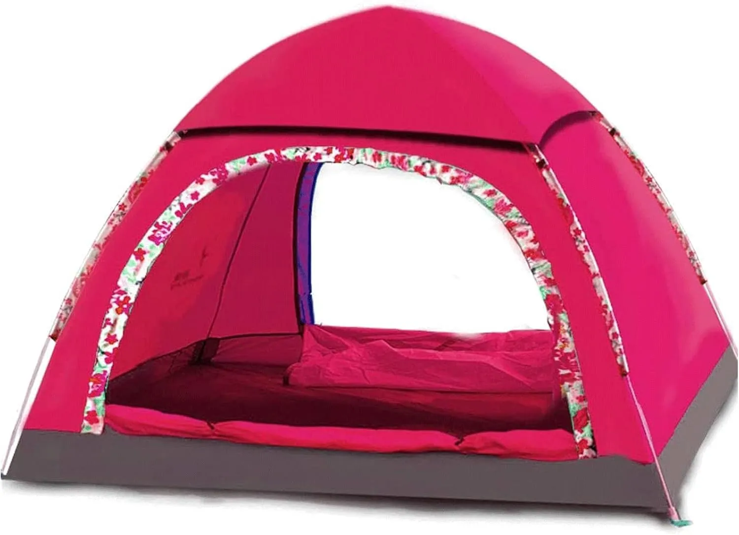 ZUMAHA Tent Double Doors Tent，3-4 Person Single Layer Waterproof Sun Rain Wind Shelter Camping Tent，Quick Automatic Open Beach Tent Portable