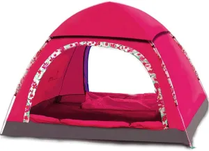 ZUMAHA Tent Double Doors Tent，3-4 Person Single Layer Waterproof Sun Rain Wind Shelter Camping Tent，Quick Automatic Open Beach Tent Portable